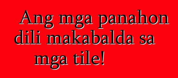 Ang mga panahon dili makabalda sa mga tile!