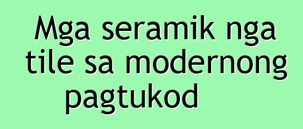 Mga seramik nga tile sa modernong pagtukod