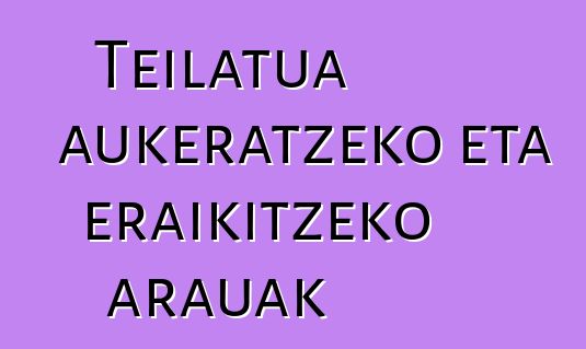 Teilatua aukeratzeko eta eraikitzeko arauak