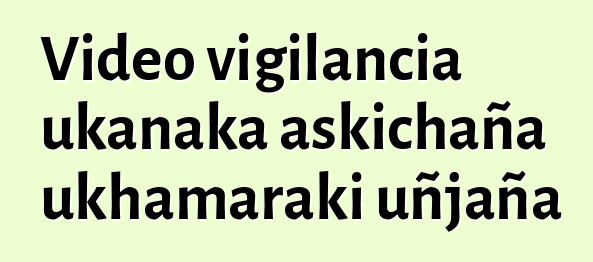 Video vigilancia ukanaka askichaña ukhamaraki uñjaña