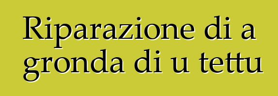 Riparazione di a gronda di u tettu