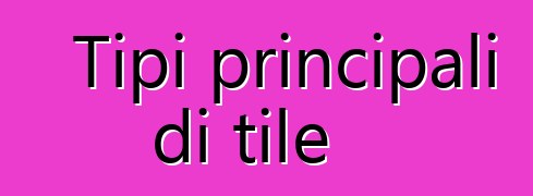 Tipi principali di tile