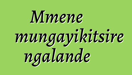 Mmene mungayikitsire ngalande