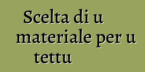 Scelta di u materiale per u tettu