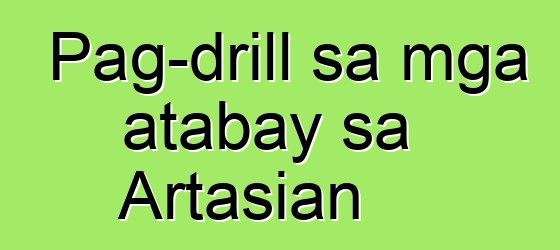 Pag-drill sa mga atabay sa Artasian