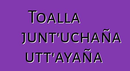 Toalla junt’uchaña utt’ayaña