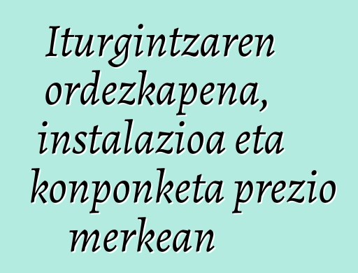 Iturgintzaren ordezkapena, instalazioa eta konponketa prezio merkean