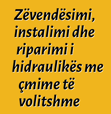 Zëvendësimi, instalimi dhe riparimi i hidraulikës me çmime të volitshme