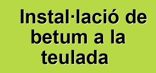 Instal·lació de betum a la teulada